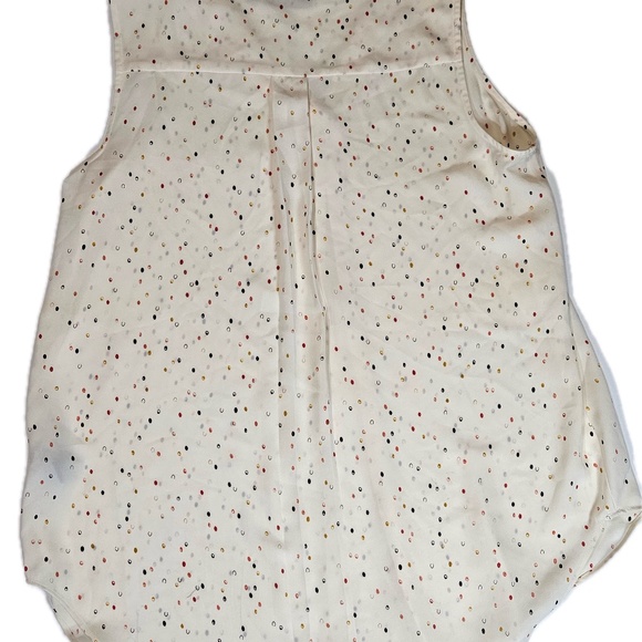 APT.9 Sleeveless Blouse Womens XL White Dotted Polka Dot Lightweight Top - Picture 2 of 5